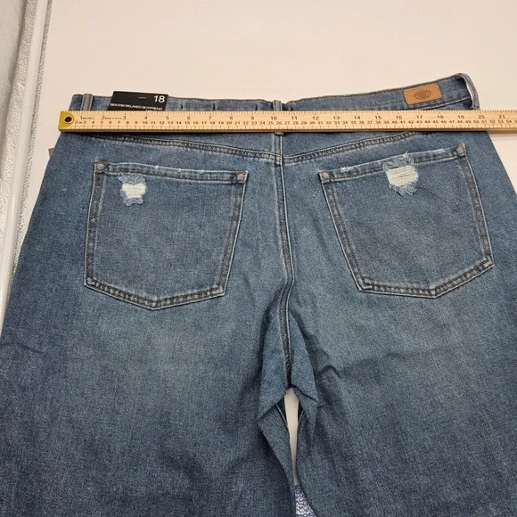 Sofia Jeans Beatrix Relaxed Boyfriend Mid Rise Distressed Ankle Denim Blue 18 - Picture 6 of 10